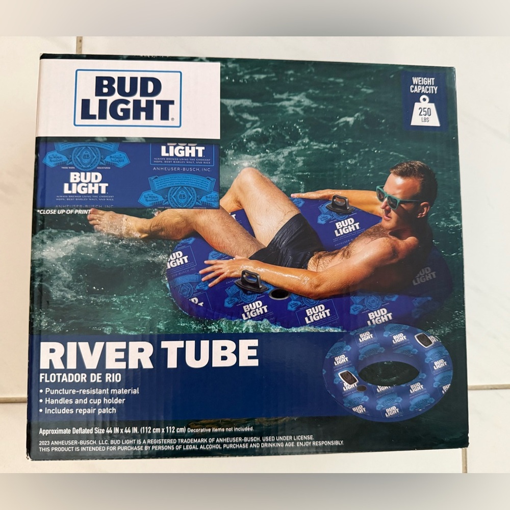 Bud Light River Tube Inflatable - Blue - Brand New
